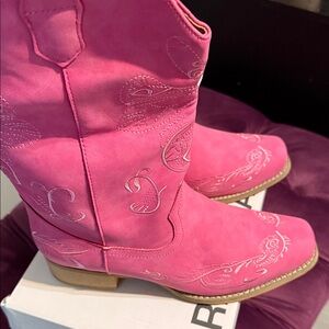 Pink Women Cowboy Boots